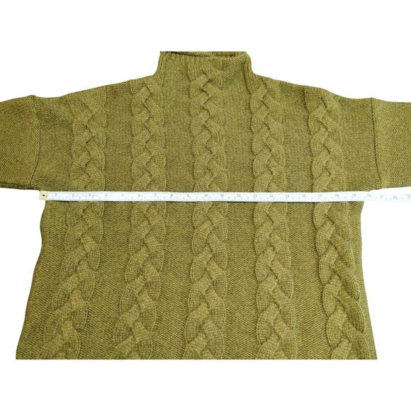 Madewell Mock Neck Sweater Pullover Cable Knit Wool Blend Green Womens Small - Picture 5 of 6